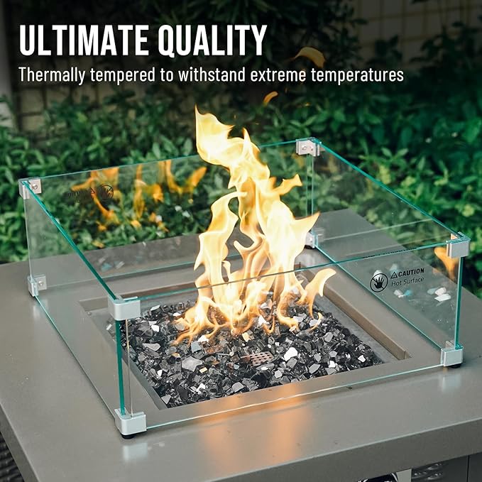 Skyflame 10-Pound Fire Glass for Fireplace Fire Pit and Landscaping, Onyx Black Reflective, 1/2-Inch