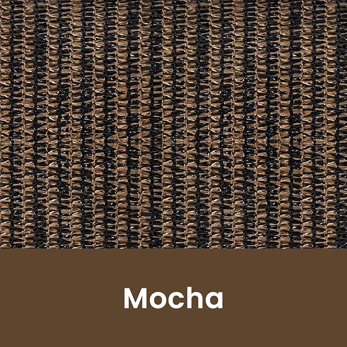 6'W x 6'H Mocha Patio Shades Roll up Outdoor Roller Shade Crank Wand Blind