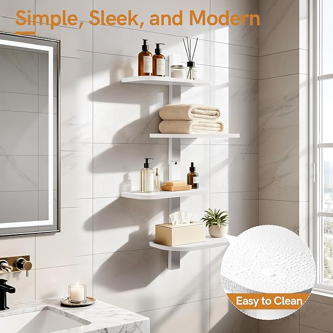 Afuly White Floating Shelves for Wall Display Shelf Unit Modern Decorative