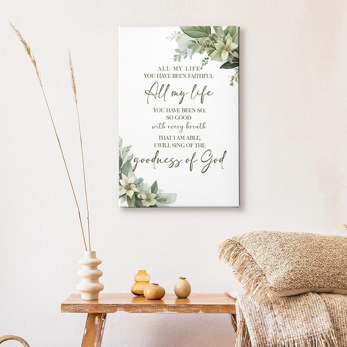 HIWX Christian Wall Decor, All My Life You Have Been Faithful Bible Verse