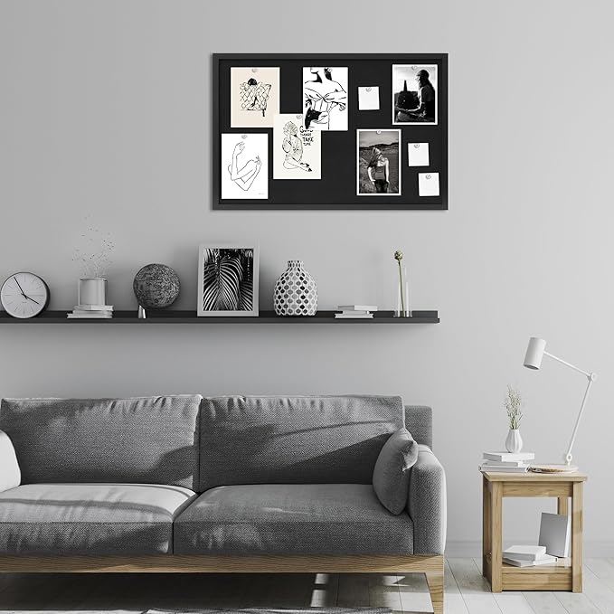 DAHAPYBOO Cork Board with Linen Black 2Pack, Bulletin Board 30"x20", Corkboards