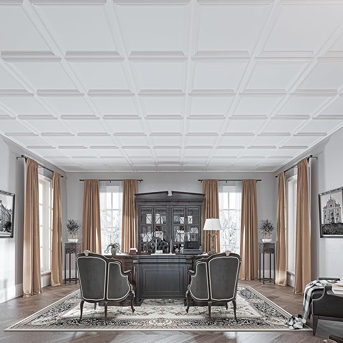 Art3d 24-Pack Drop Relief Ceiling Tiles