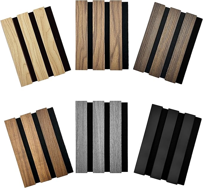 RITOLLO Wood Panels for Wall 4.92"×7.68" Acoustic Panels for Interior Wall Decor