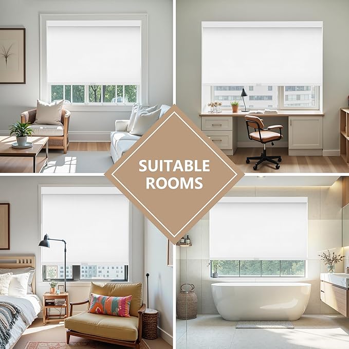 AOSKY Custom Linen Roller Blinds Shades