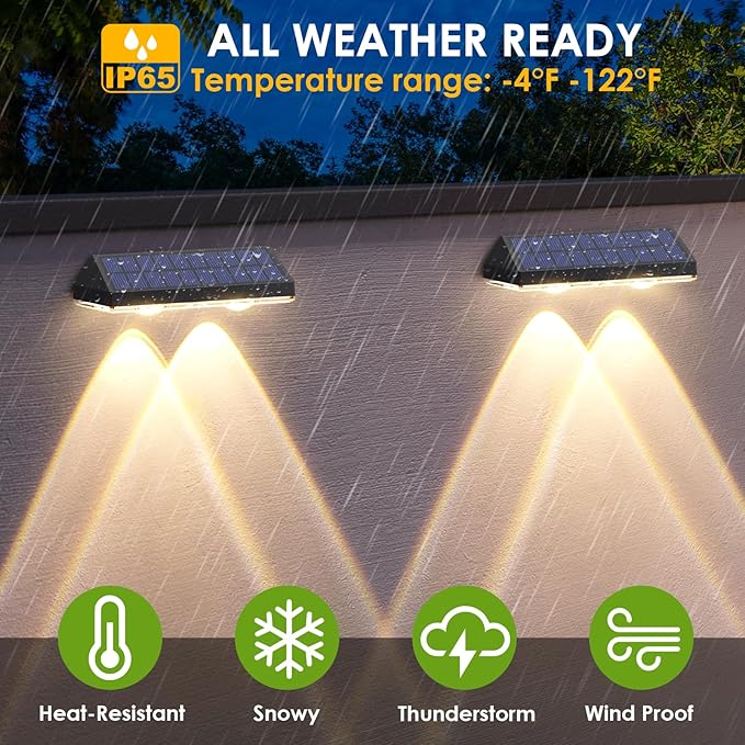 LIANGLOME Solar Fence Lights