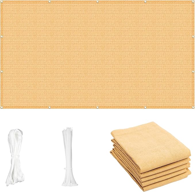 Cool Area Sun Shade Cloth with Grommets 4Ã18 FT Shade Panel Shade Tarp Screen Fabic for Outdoor Patio Pergola Cover Deck Garden, Sand (Customized)