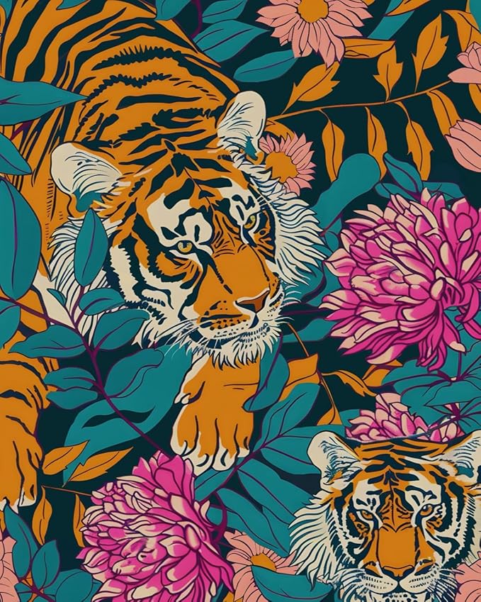 BOKEBEVE Extra Long Tiger Stick and Peel Wallpaper Vintage Floral Contact Paper
