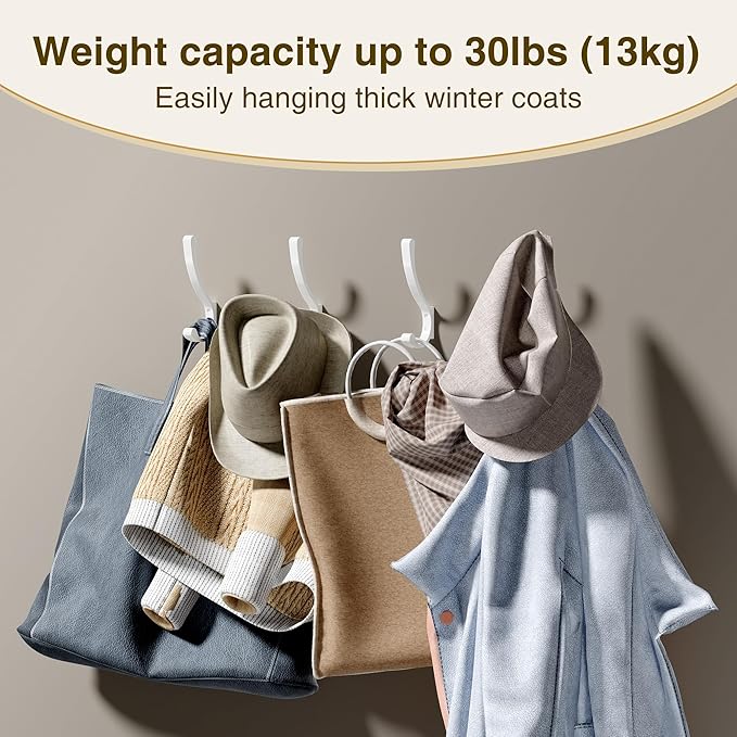 saffruff Wall Mount Coat Hooks, Heavy Duty Metal Hooks