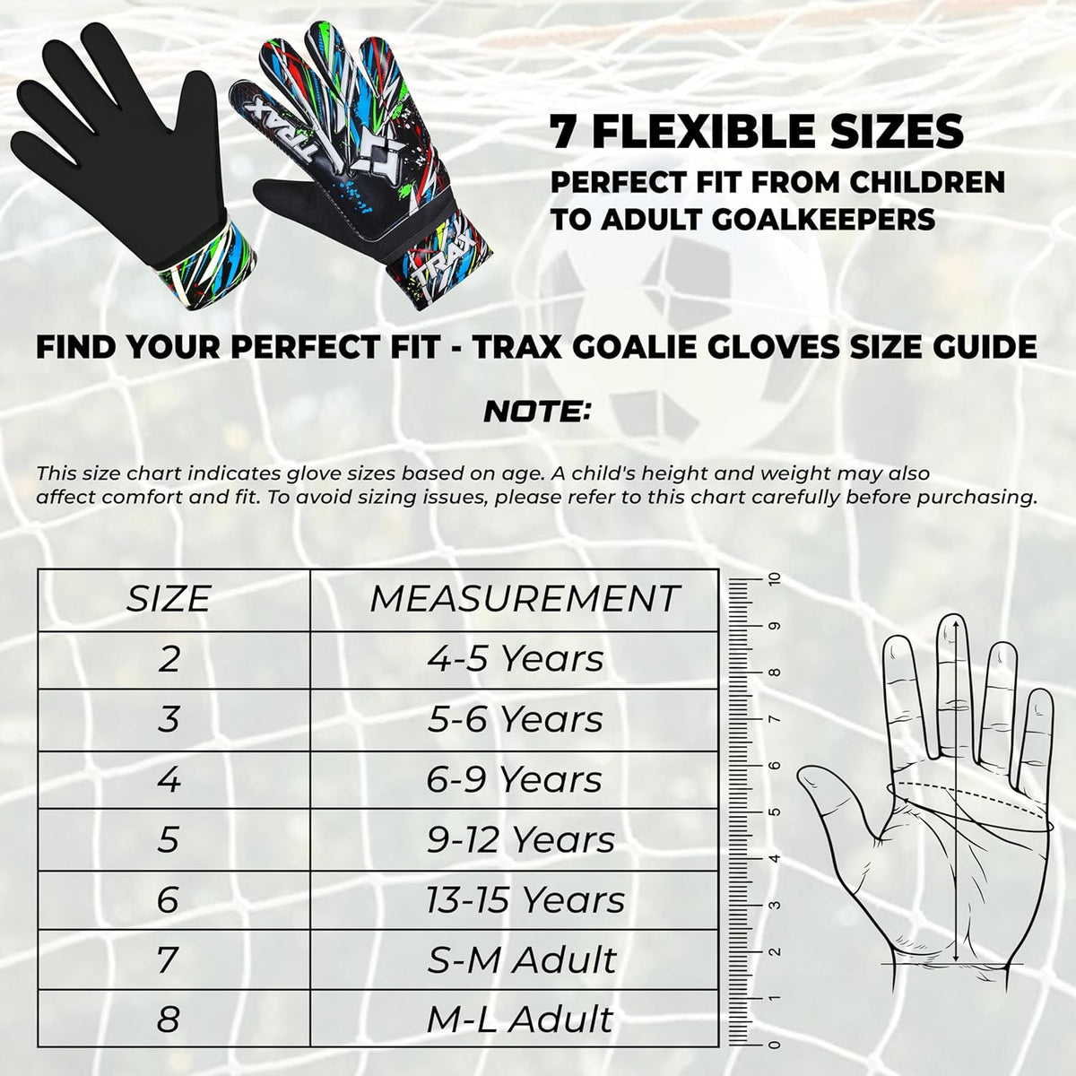 Skiennix Soccer Goalie Gloves - Youth & Adult Football Goalkeeper Gloves with 4mm Latex Grip & Finger Protection