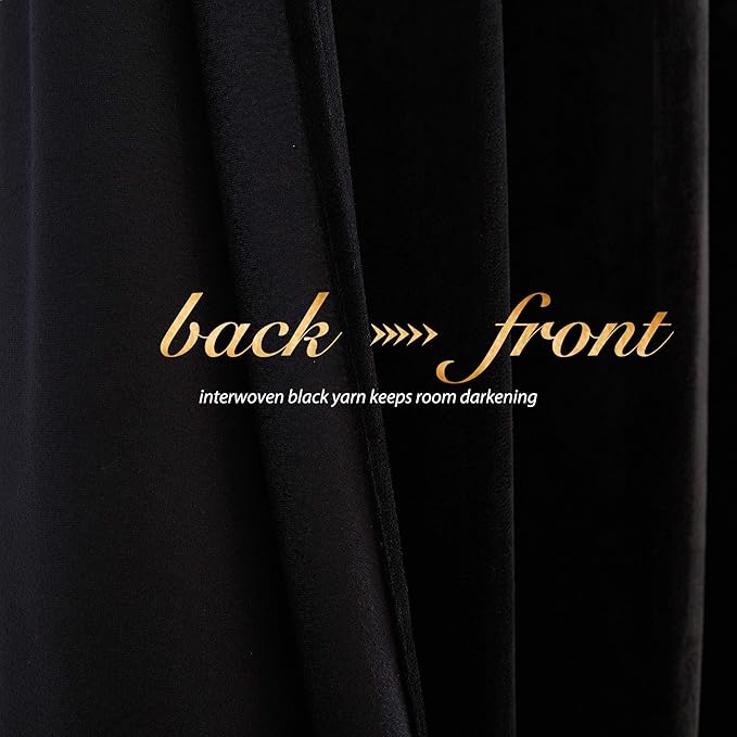 NICETOWN Insulated Black Out Velvet Curtains