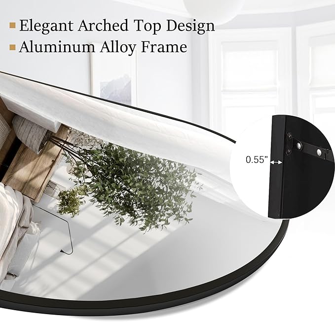 Rowjut Floor Full Length Mirror, Arched Mirrors Full Length 81"x41"