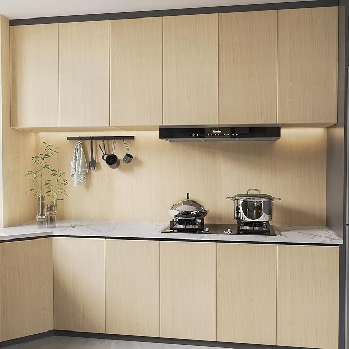 BOMENG Large White Oak Wood Wallpaper Light Oak Contact Paper Peel and Stick