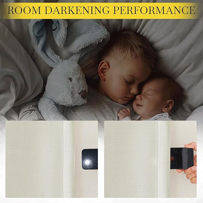 NICETOWN Room Darkening Bedroom Curtains 96 inches Long, Dual Rod Pockets &