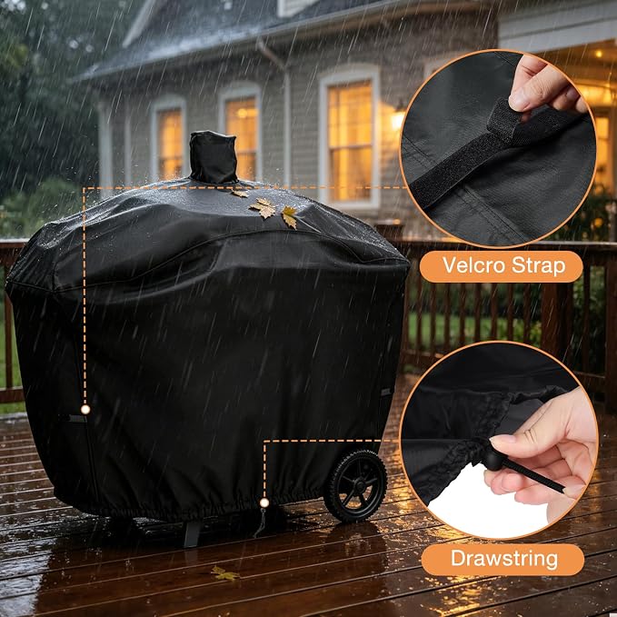 BBQ Grill Cover for Oklahoma Joe's Bronco 18 in Smoker, Waterproof 600D Outdoor Propane Barbecue Covers Griddle Covers- 44" L x 27" W x 39" H