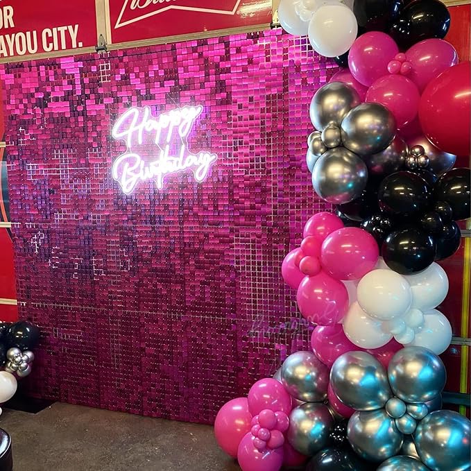 COKAOBE Hot Pink Shimmer Wall Backdrop, Photo Backdrops
