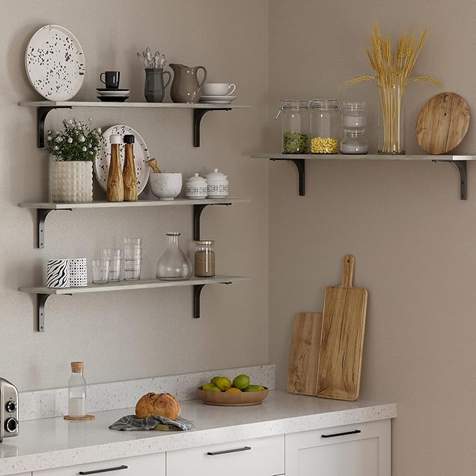 DINZI LVJ Long Wall Shelves, 39.4Inch Wall Mounted Shelves Set of 2, Extra