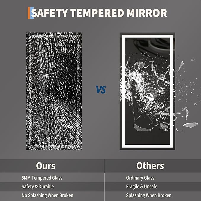 LED Bathroom Mirror 60 x 30 inch, Lighted Bathroom Vanity Mirror