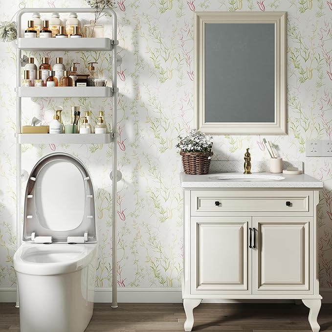 Timeet Floral Wallpaper Peel and Stick Botanical Wildflower Self Adhesive Wall