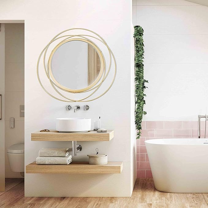 2 Set. Circle Mirrors for Wall Decor for Living Room Bedroom Bathroom Entryway