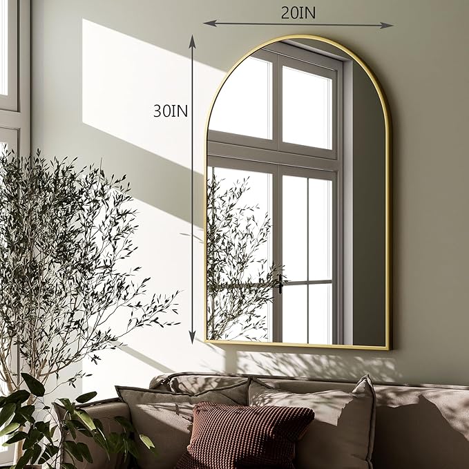 HARRITPURE 20"x30" Arched Bathroom Mirror