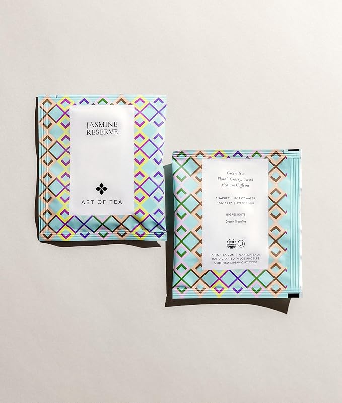Art of Tea | Organic Jasmine Reserve (Jasmine Tea) | 50 Eco Friendly Pyramid Tea Bag Sachets
