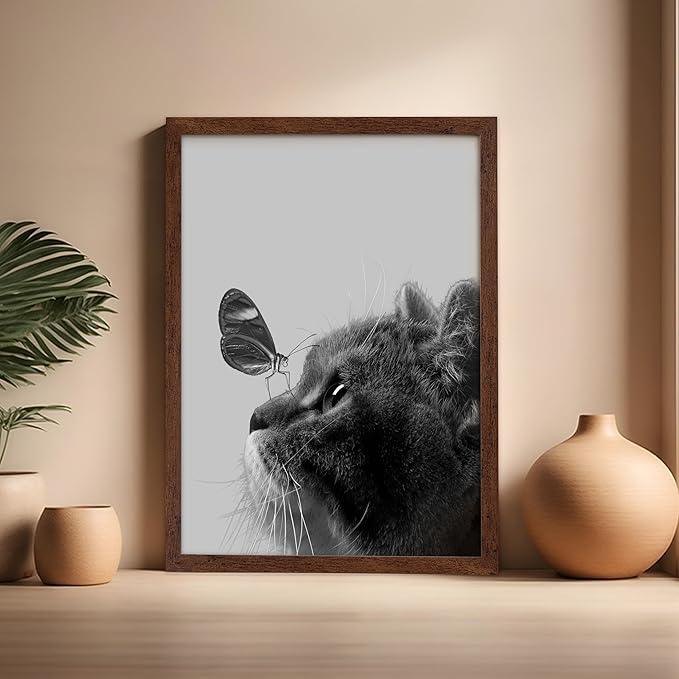 Poster Master Butterfly on Cat Print