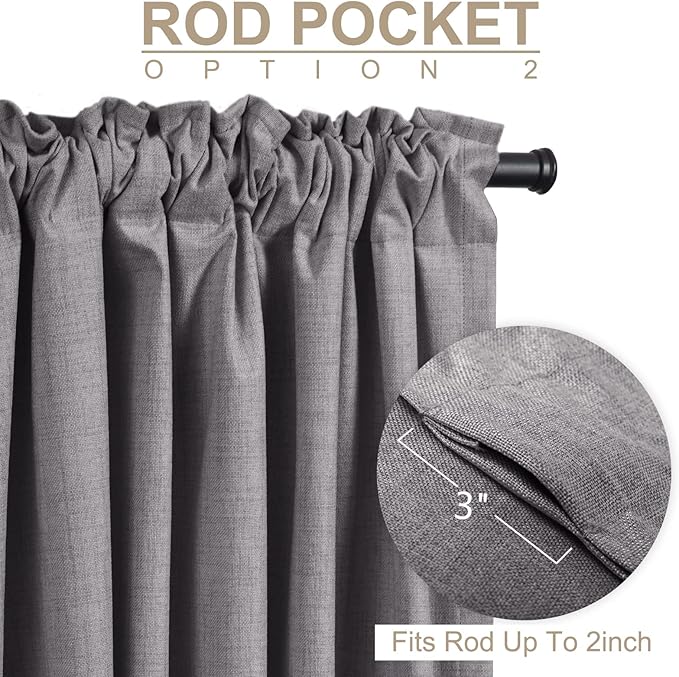100% Blackout Shield Linen Blackout Curtains