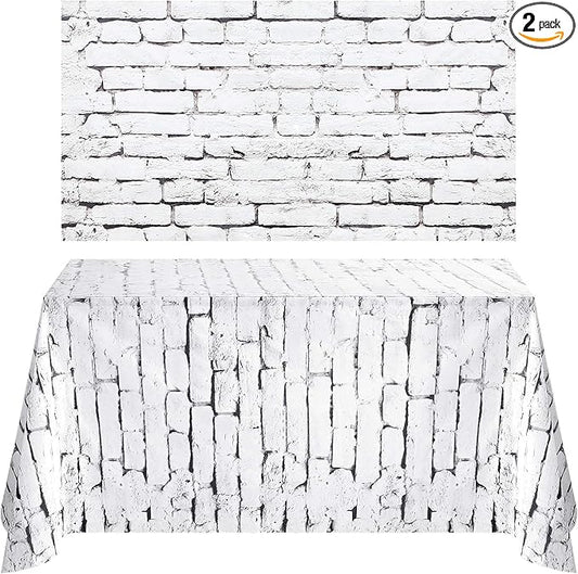 Chuangdi 2pcs 4.5 x 9 Feet Brick Wallpaper Peel and Stick Backdrop Tablecloth