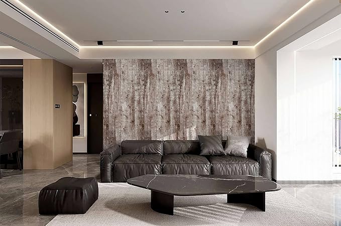 Dimoon Wallpaper 118"x17.7" Wood Peel and Stick Wallpaper Thicken Dark Grey