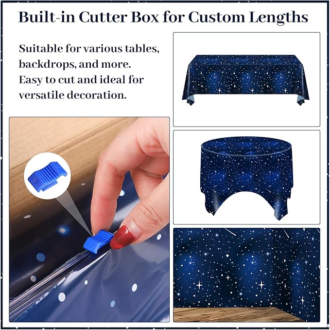 Kochorie 100 Ft X 54 Inch Space Galaxy Tablecloth Roll