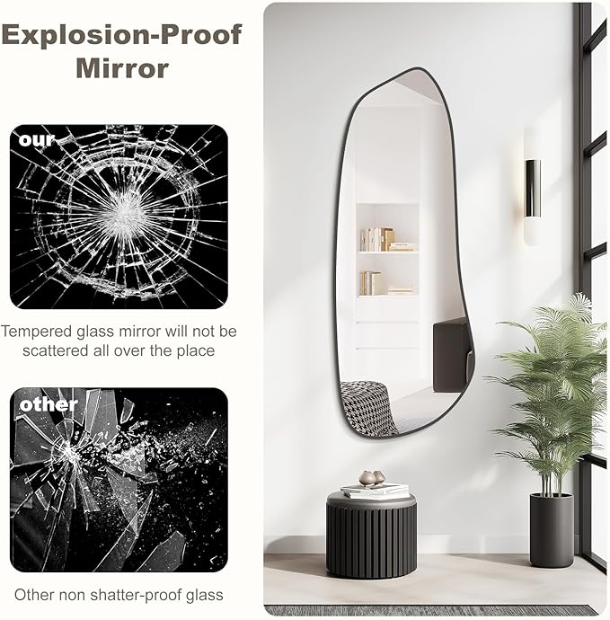 WallBeyond Irregular Wall Mirror, Asymmetrical Mirror Wall Mounted