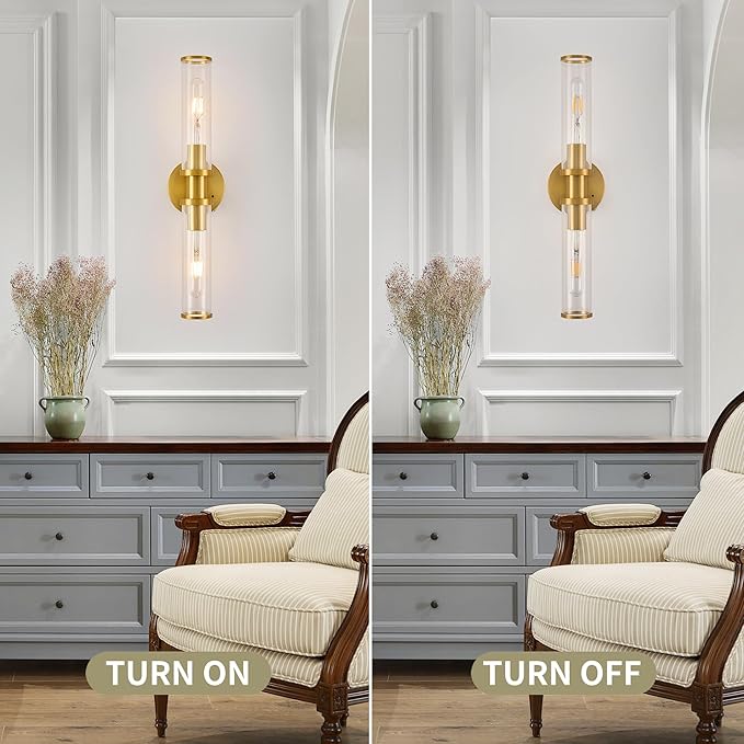 Wireless Wall Sconces with Remote Control, Battery Operated Wall Sconce Set of