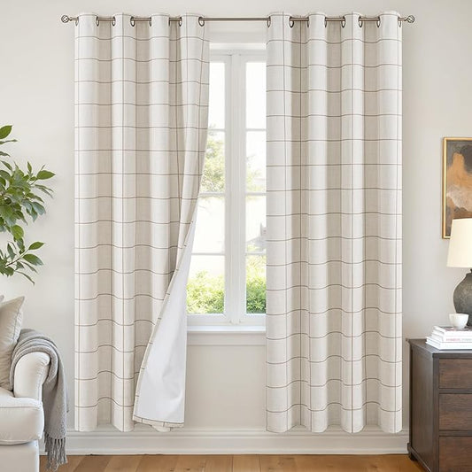 Lajode Brown Linen Blackout Curtains