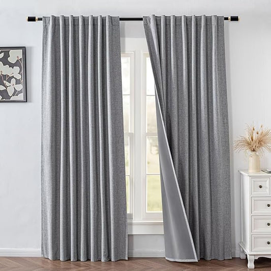 IGEMAEVE 100% Blackout Curtains 108 Inches Long