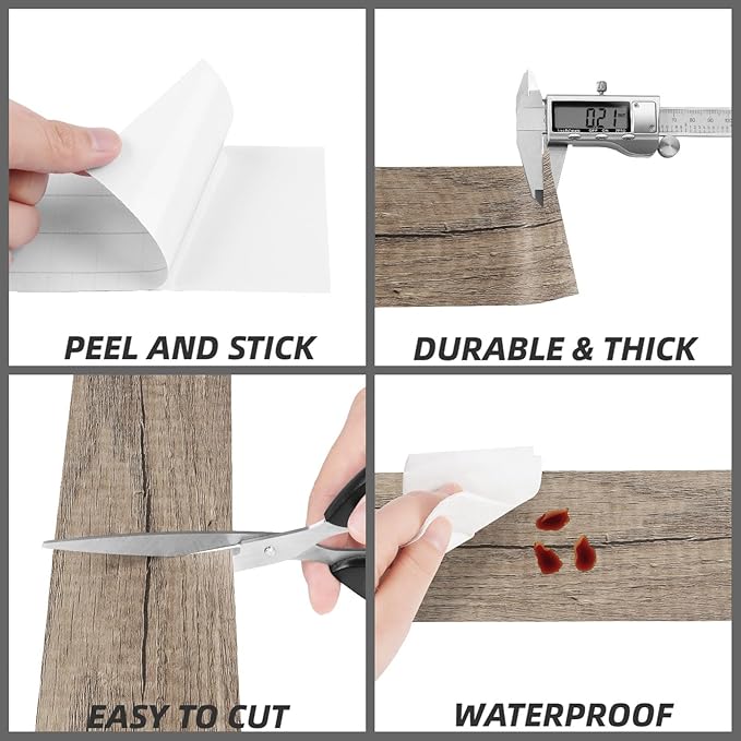 Decotalk Wood Wallpaper Border Peel and Stick 3"x236" Wall Paper Frame Self