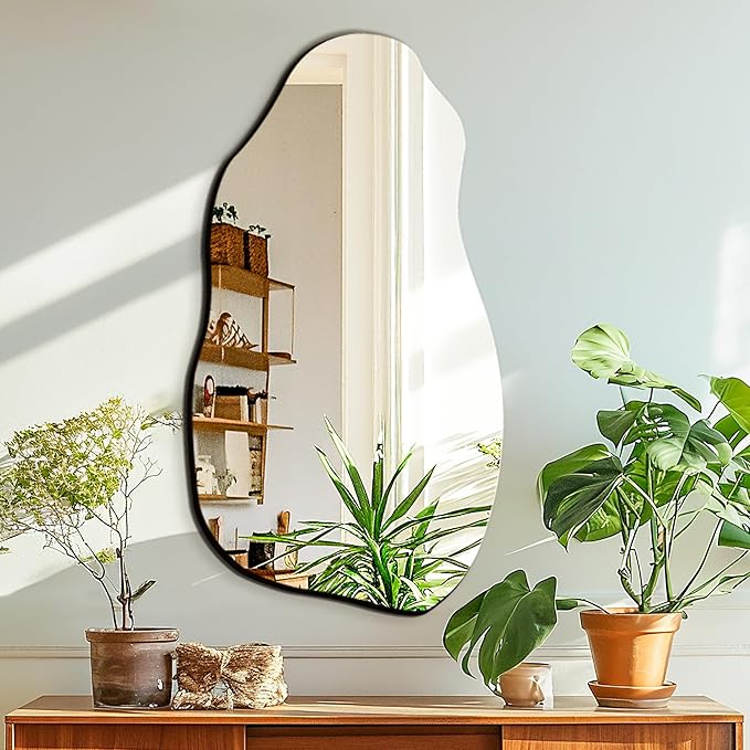 TRAHOME 32'' x 18'' Irregular Asymmetrical Wall Mirror