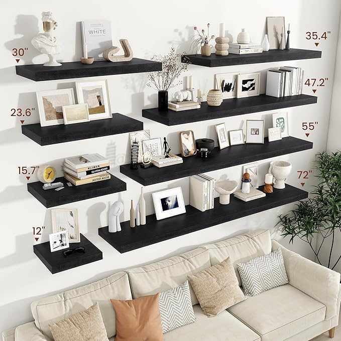 Vivelove 2" Thick Floating Shelves