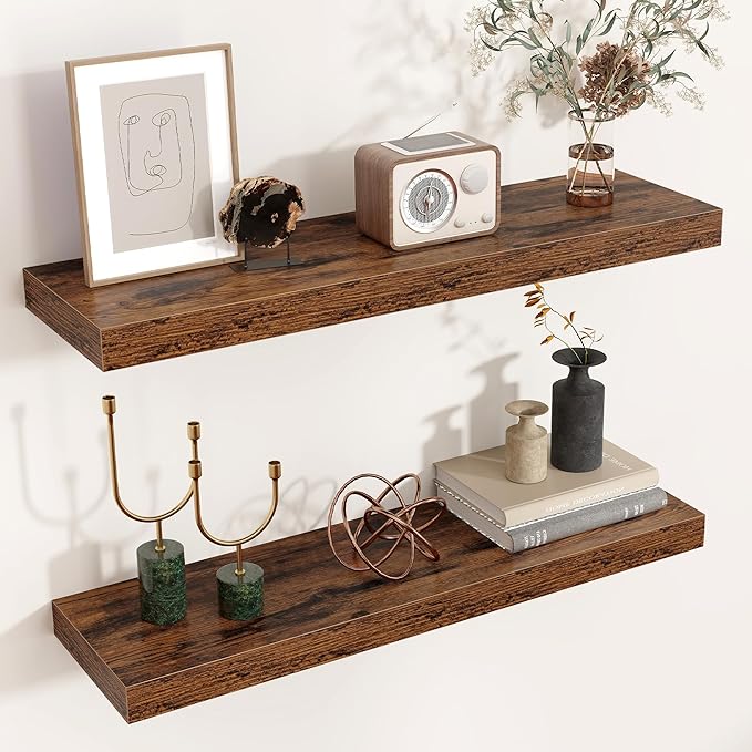 Floating Shelves for Wall 24 inch Long, Engineered Wood Wall Shelves