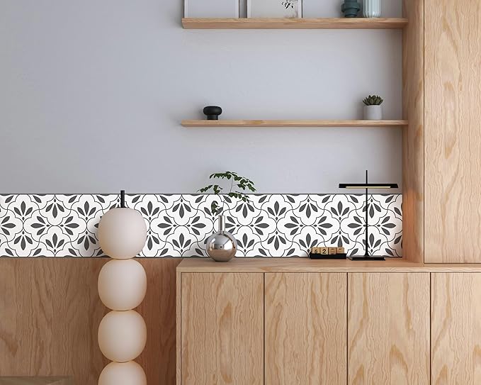 FLFK Wallpaper Border Black and White Patterns Peel and Stick Wall Border Self