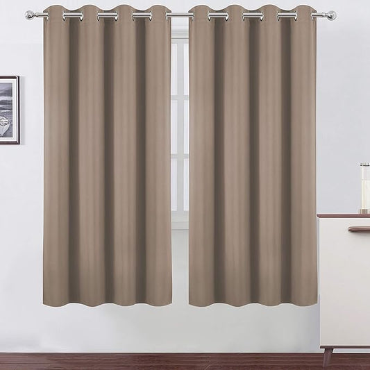 LEMOMO Cappuccino Thermal Blackout Curtains/52 x 72 Inch/Set of 2 Panels Room