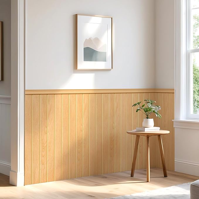 PS Wainscoting Wall Panel Kit, Paintable Waterproof PS Panels