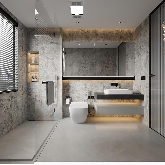 BAYYA Cement Grey Contact Paper Concrete Peel and Stick Wallpaper Industrial