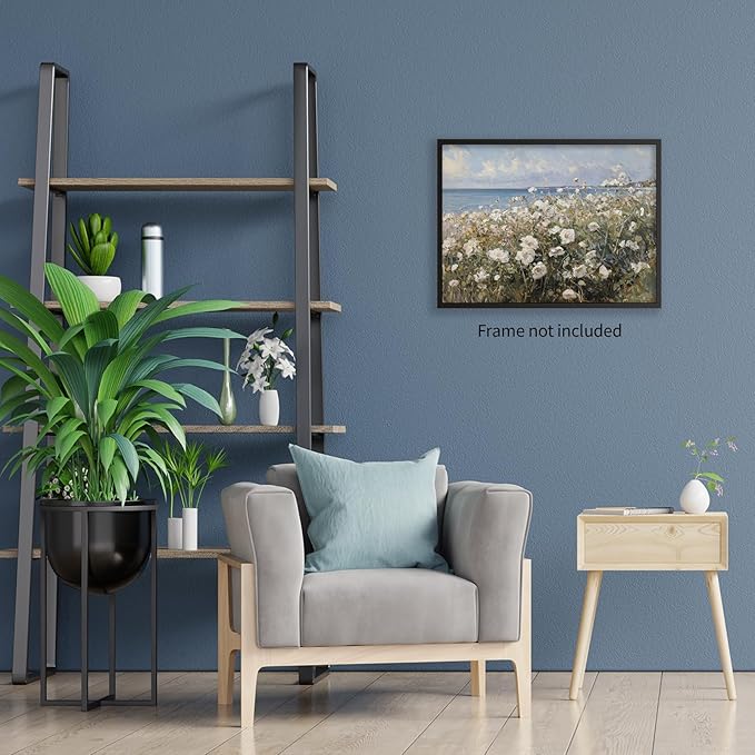 rumlud Nature Landscape Wall Art Coastal Wildflower Poster French Spring