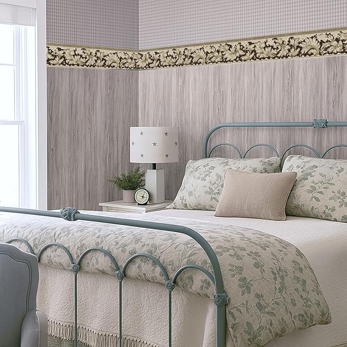 Grape Vine Wallpaper Border 196x4 Inch Peel and Stick Wall Border Purple Green