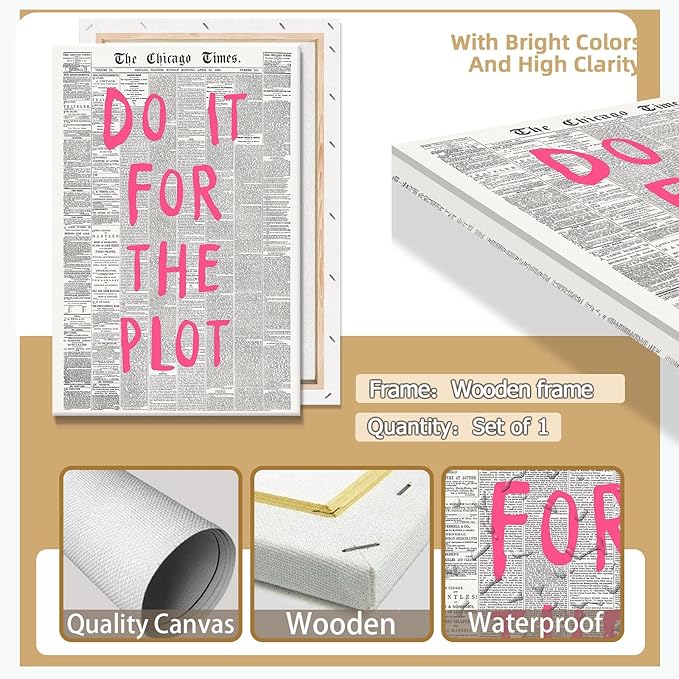 Liyark Retro Black And White Chicago Newspaper Poster Pink Trendy Preppy