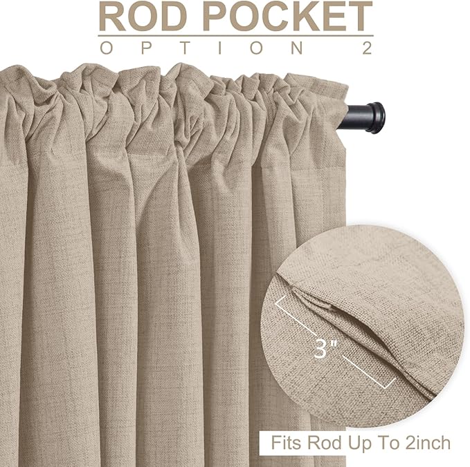 100% Blackout Shield Linen Blackout Curtains