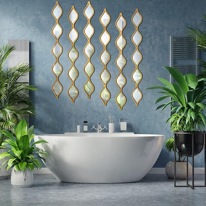 Yulejo 6 Pcs Acrylic Teardrop Mirror Decor