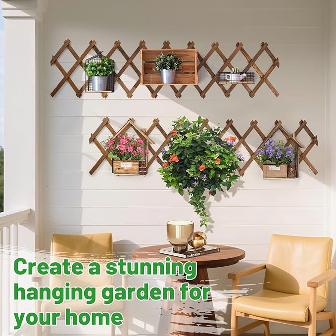 2Packs 13x78in Expandable Wood Wall Trellis
