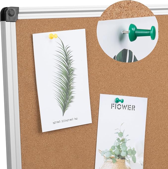 Cork Board Bulletin Board 36 x 48, Foldable Office Board