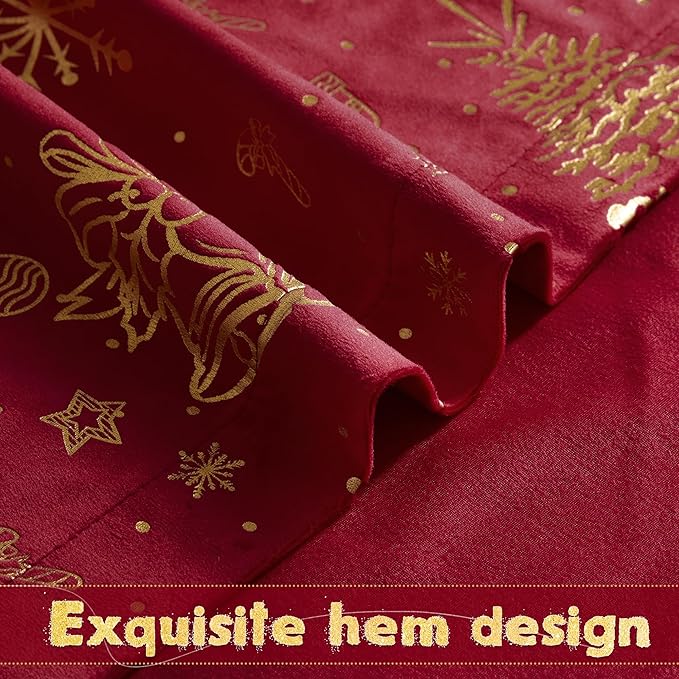 NICETOWN Red Velvet Curtains 96 inches Long